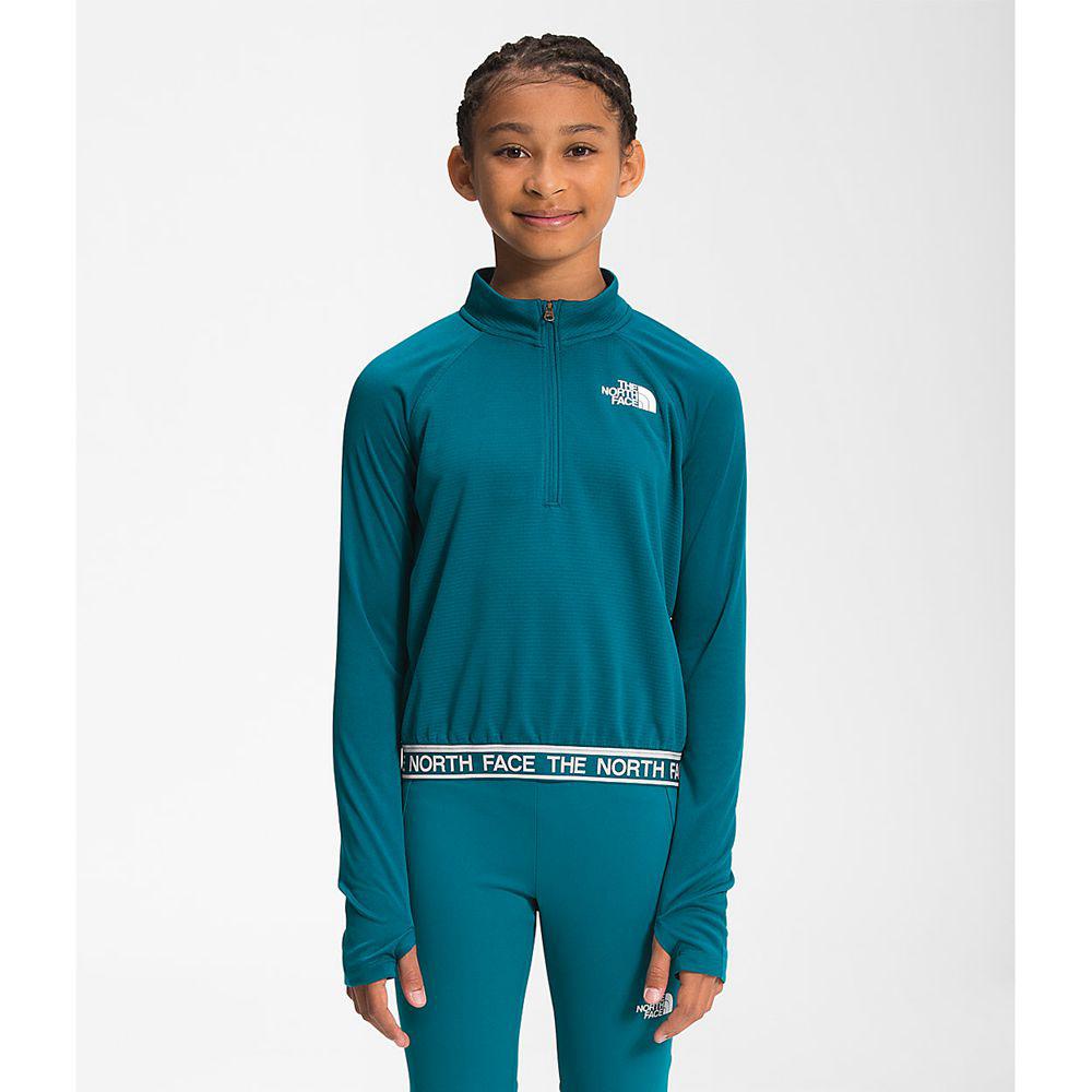 The North Face Reactor Thermal ¼ Zip Κορίτσια Pullover - Βαθυ Μπλε (DVUA84157)